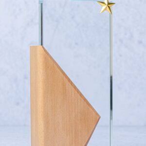 Prestige Wood-Base Glass Award