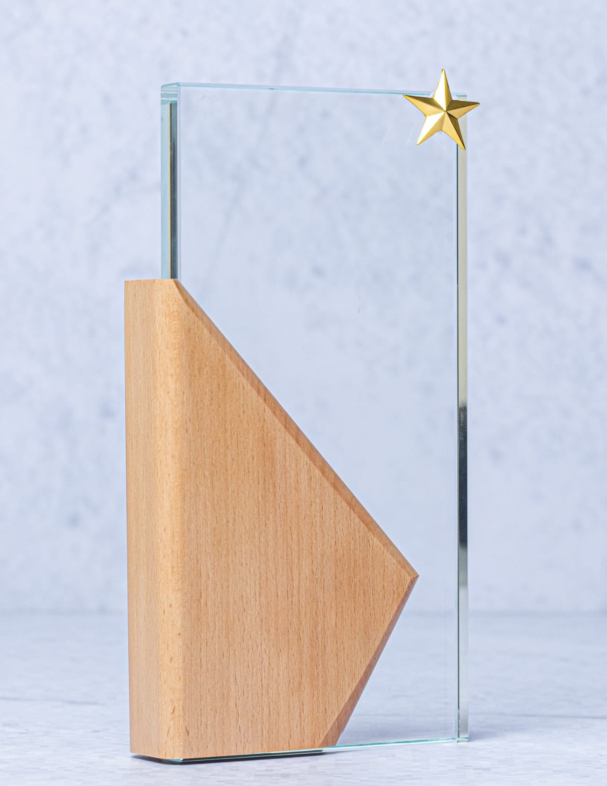 Prestige Wood-Base Glass Award