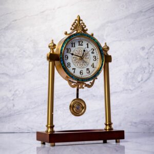 Vintage Brass Pendulum Desk Clock