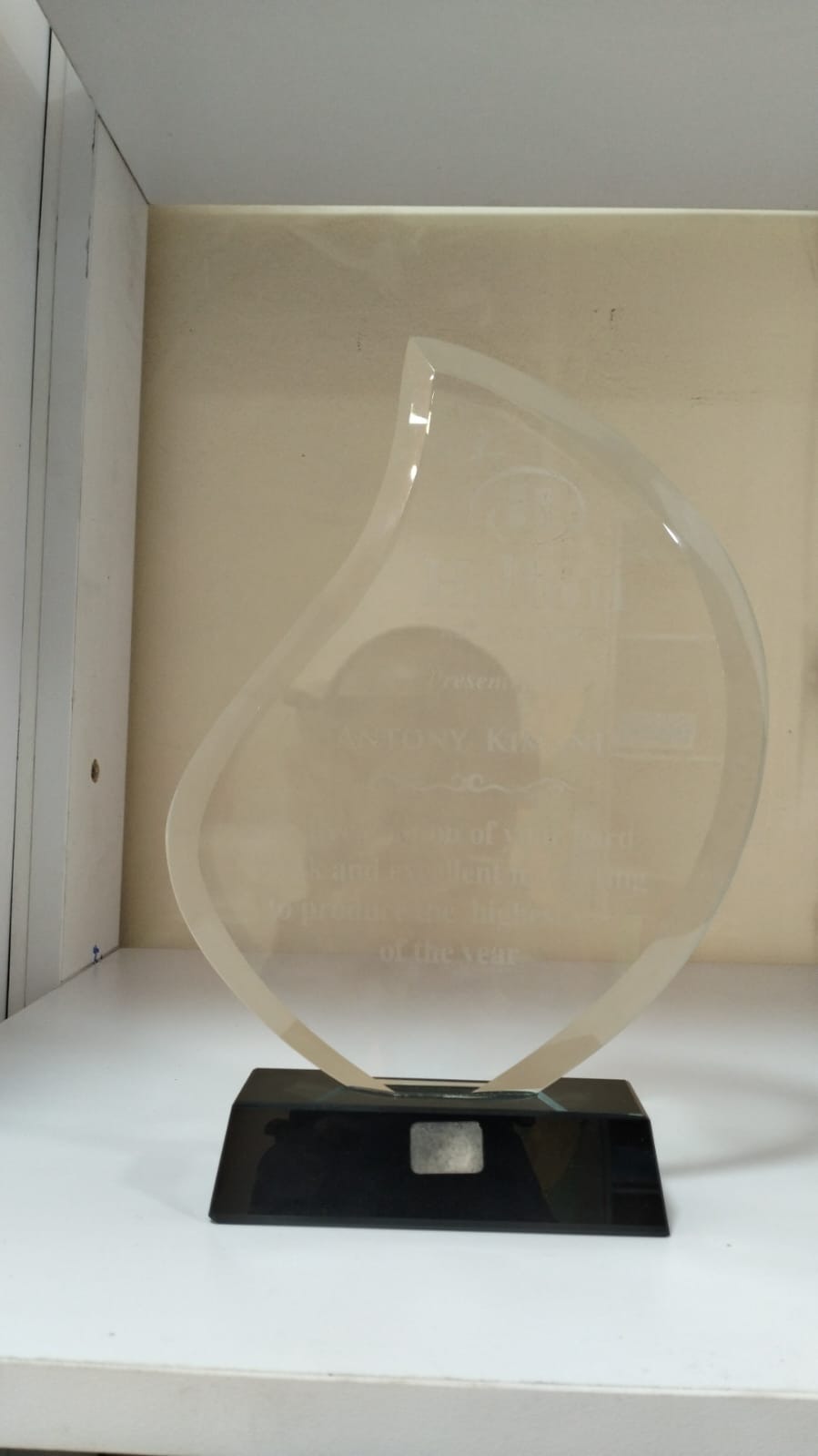 Elegant Crystal Award Trophy