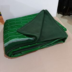 Dual-Layer Green Maasai Shuka Fleece Blanket