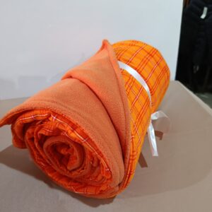 Ultimate Fleece Maasai Shuka Blanket (Orange Plaid)