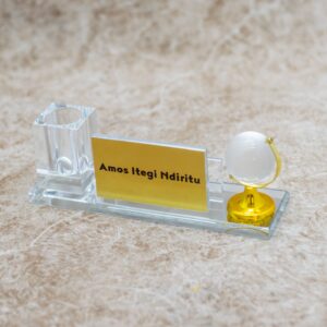 Crystal Glass Executive Desk Organizer