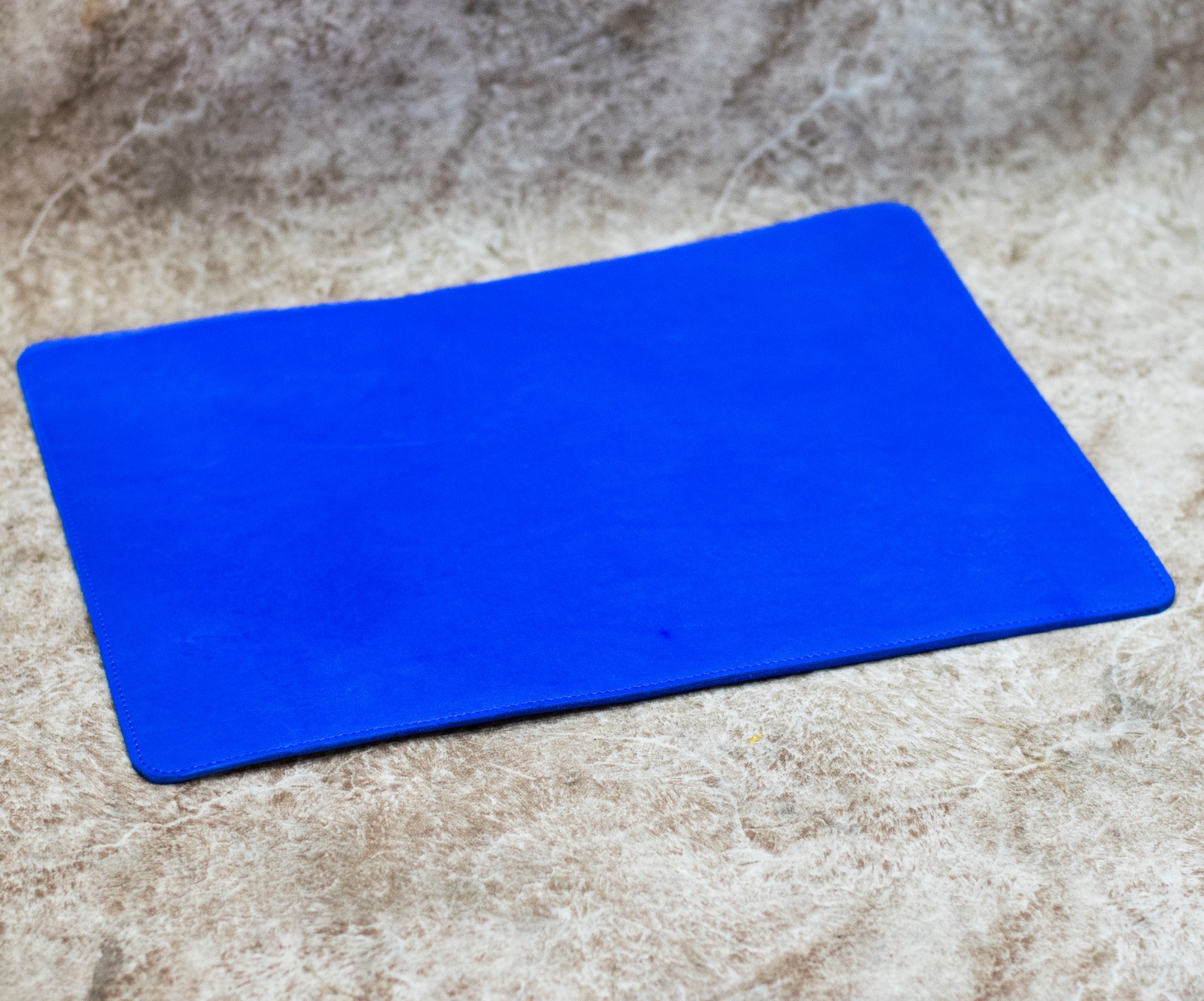 Premium Royal Blue Leather Laptop Mat