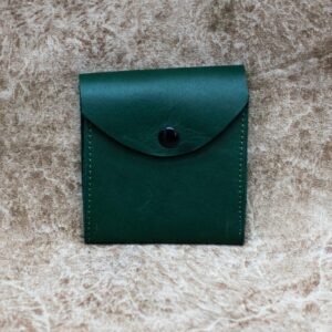Handcrafted Green Leather Pouch
