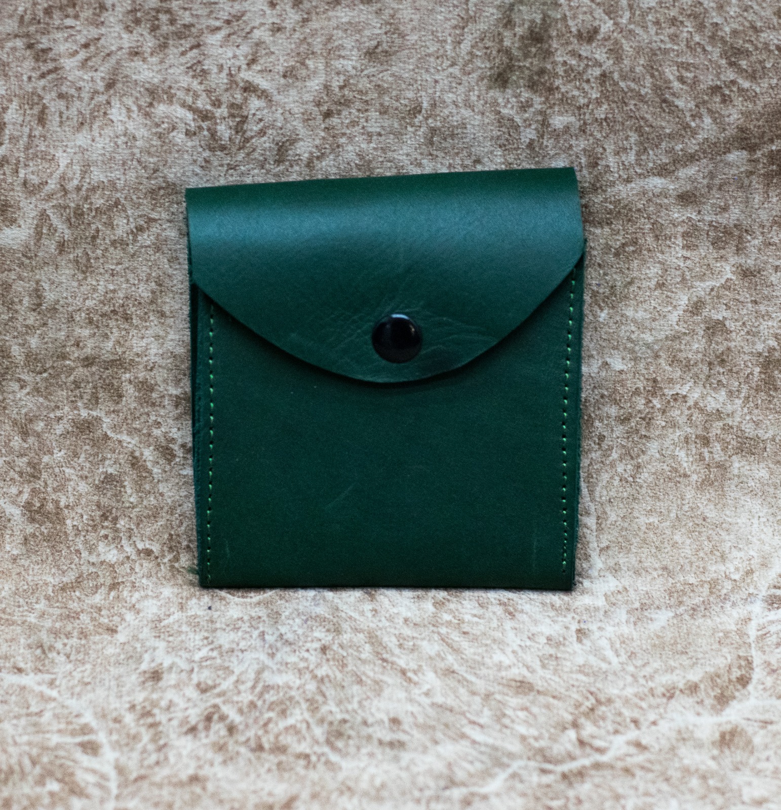 Handcrafted Green Leather Pouch