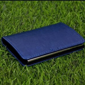 premium blue leather card holder