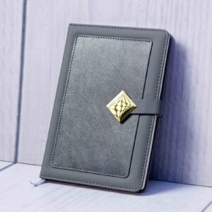Executive Grey Leather Notebook