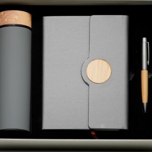 Executive Bamboo & Grey Gift Set