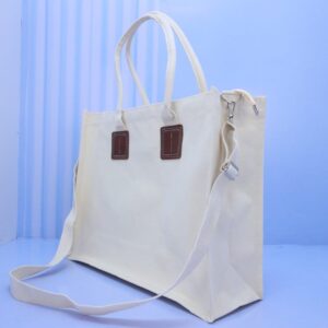 The A3 Zipped PU-Handle Canvas Bag