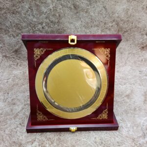Gold and Wood Presentation Plaque