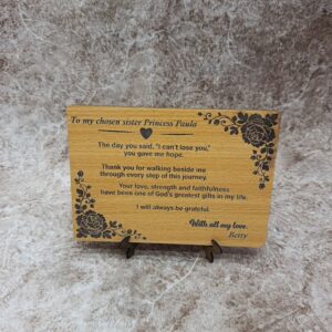 Custom Laser-Etched Wooden Plaque