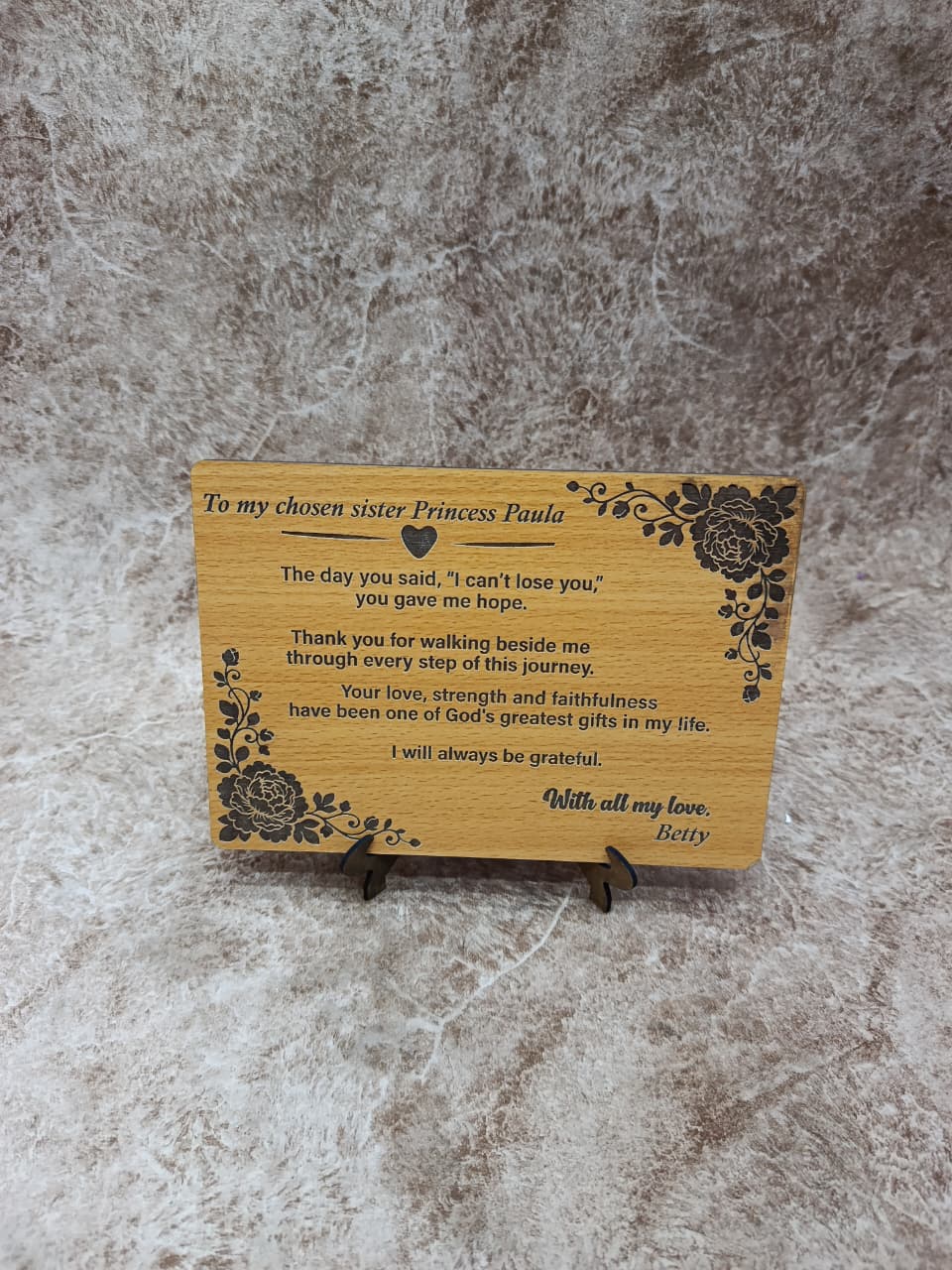 Custom Laser-Etched Wooden Plaque
