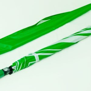 Green and White Striped Promotional Umbrella