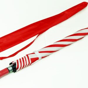 Red and White Striped Promotional Umbrella