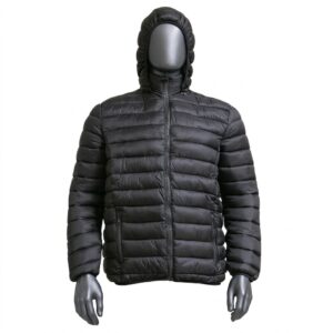  Black Hooded Puffer Jacket