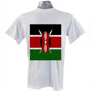 White T-shirt With the Kenyan Flag Print