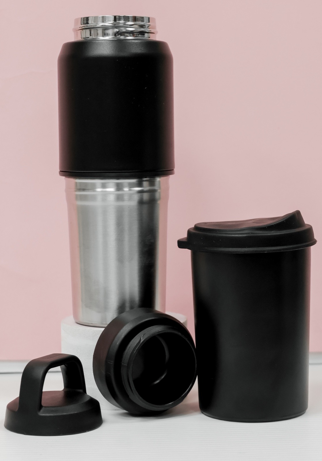 Smart Thermal Mug and Insulated Travel Bottle Set