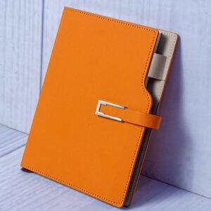 Orange Leatherette Magnetic Clasp Journal