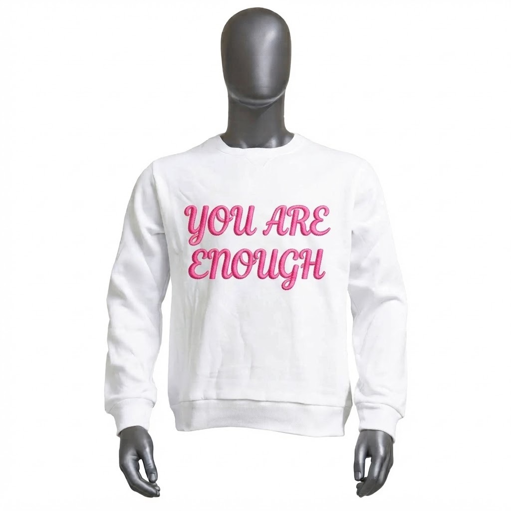 New Hot Pink Embroidered Sweatshirt