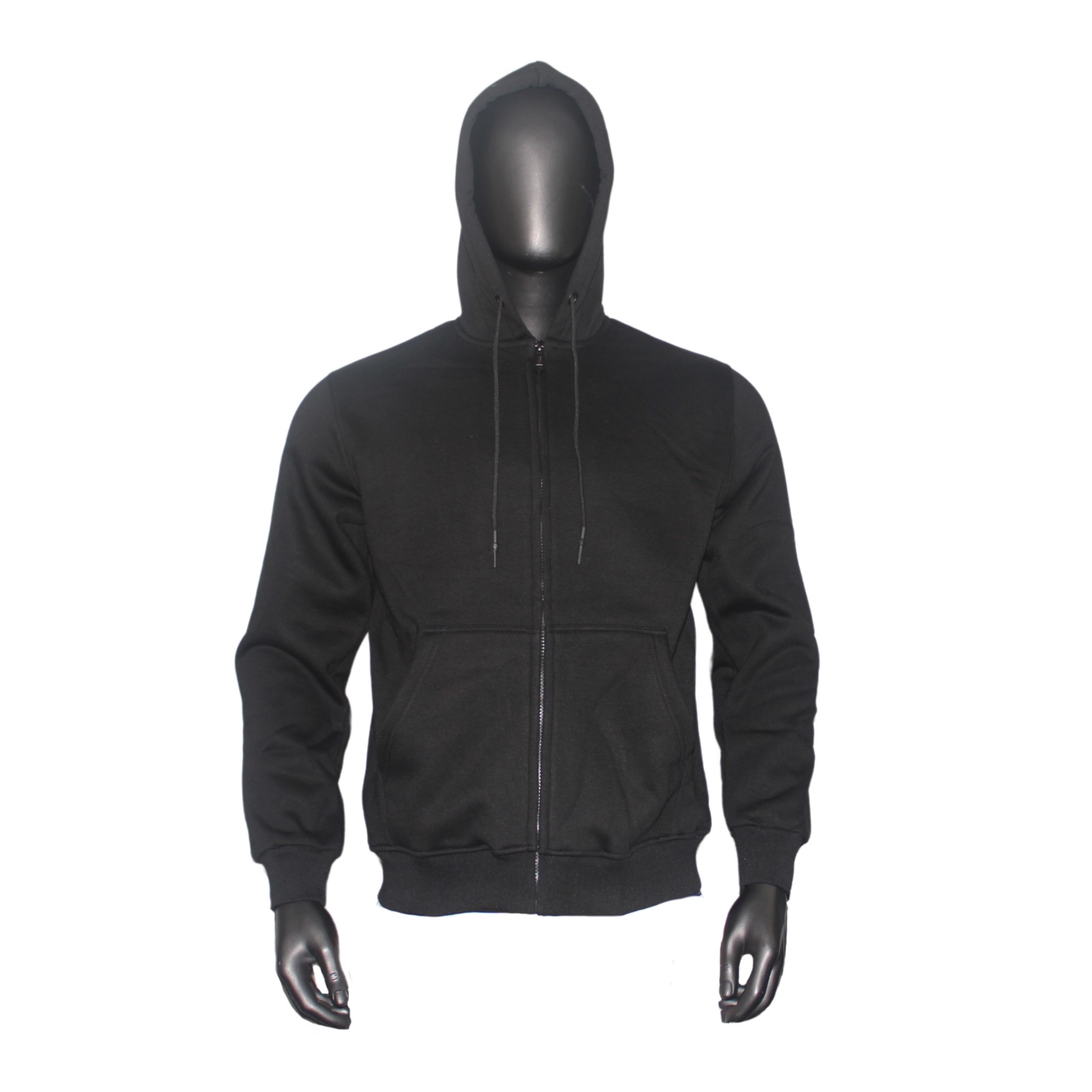 Premium Custom Full-Zip Black Hoodie