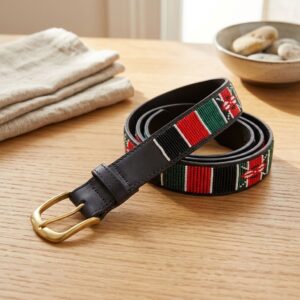 Handcrafted Beaded Leather Belt