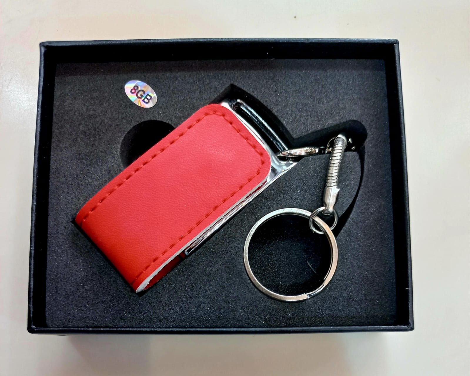 Premium Leatherette USB Flash Drive Keychain
