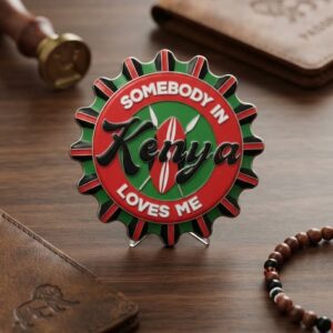 Somebody in Kenya Loves Me" Bottle Cap Fridge Magnet