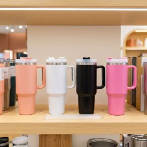 Insulated Travel Tumbler with Handle and Straw