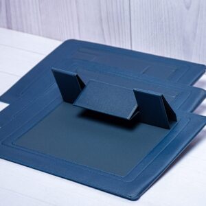 Navy Blue Leatherette Laptop Sleeve