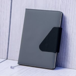 Executive Grey Leatherette Hardcover Notebook